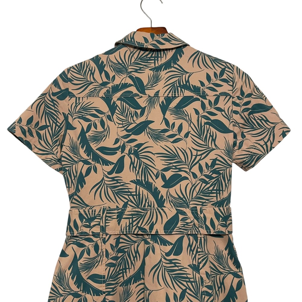 Boden Tropical Shirt Dress Midi Size 4 Floral Button Front Belt Safari Cruise - Picture 6 of 6